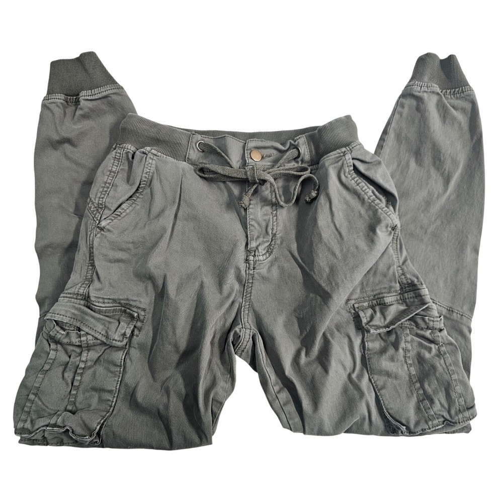 American Bazi Mens Olive Green Cargo Joggers Elastic Waist Pants RJJ-3405 Small